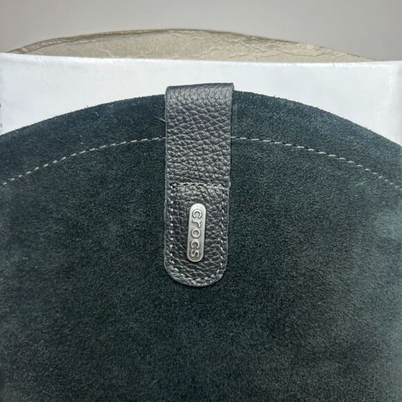 Crocs Paisley Suede Rubber Women Knee High Long Boots Winter Comfy Durable Pink - Picture 12 of 13